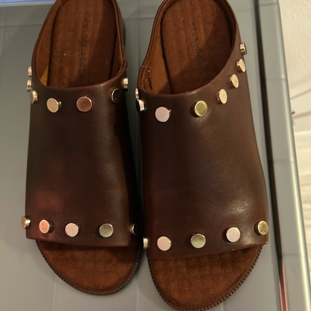 COPY - Kelsi Dagger Brown Leather Studded Sandals